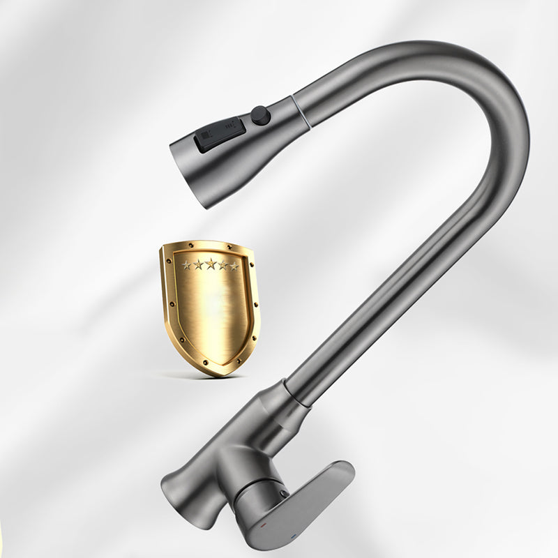 Modern Plain Kitchen Faucet Gooseneck Standard Kitchen Faucets Clearhalo 'Home Improvement' 'home_improvement' 'home_improvement_kitchen_faucets' 'Kitchen Faucets' 'Kitchen Remodel & Kitchen Fixtures' 'Kitchen Sinks & Faucet Components' 'kitchen_faucets' 7098759