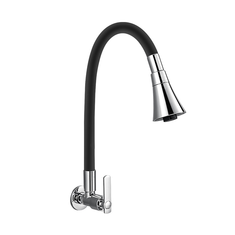 Wall-mounted Kitchen Faucet Copper 1 Hole Kitchen Faucet with No Sensor Black Tri-Mode Clearhalo 'Home Improvement' 'home_improvement' 'home_improvement_kitchen_faucets' 'Kitchen Faucets' 'Kitchen Remodel & Kitchen Fixtures' 'Kitchen Sinks & Faucet Components' 'kitchen_faucets' 7098782
