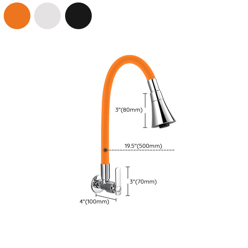 Wall-mounted Kitchen Faucet Copper 1 Hole Kitchen Faucet with No Sensor Clearhalo 'Home Improvement' 'home_improvement' 'home_improvement_kitchen_faucets' 'Kitchen Faucets' 'Kitchen Remodel & Kitchen Fixtures' 'Kitchen Sinks & Faucet Components' 'kitchen_faucets' 7098792