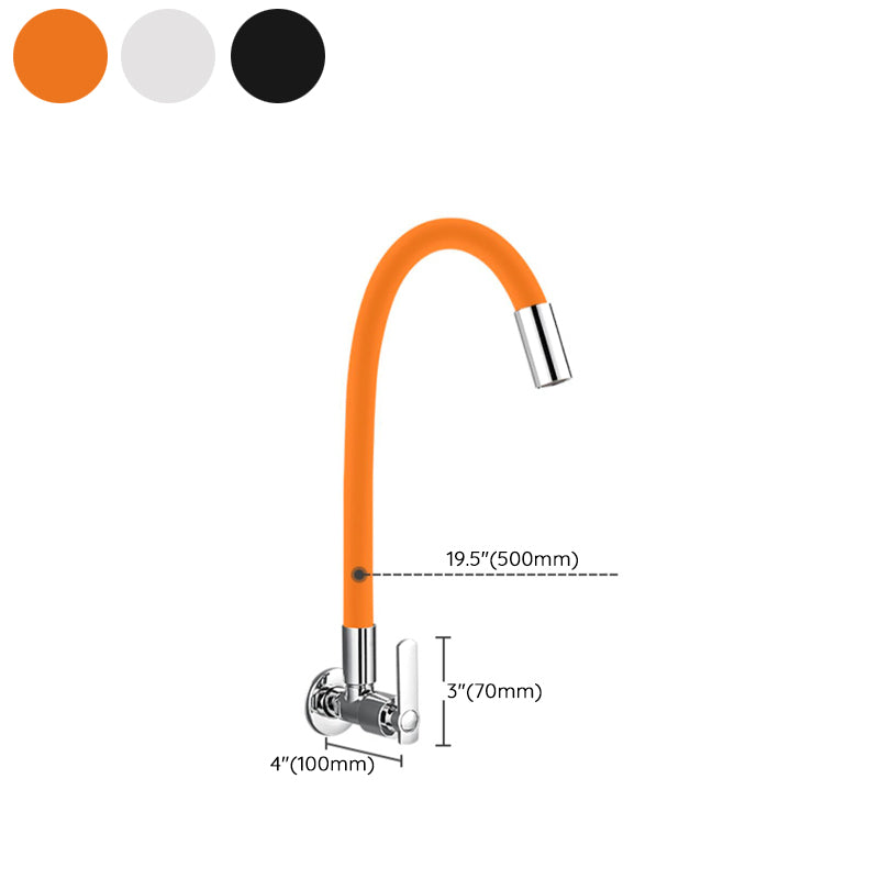 Wall-mounted Kitchen Faucet Copper 1 Hole Kitchen Faucet with No Sensor Clearhalo 'Home Improvement' 'home_improvement' 'home_improvement_kitchen_faucets' 'Kitchen Faucets' 'Kitchen Remodel & Kitchen Fixtures' 'Kitchen Sinks & Faucet Components' 'kitchen_faucets' 7098793