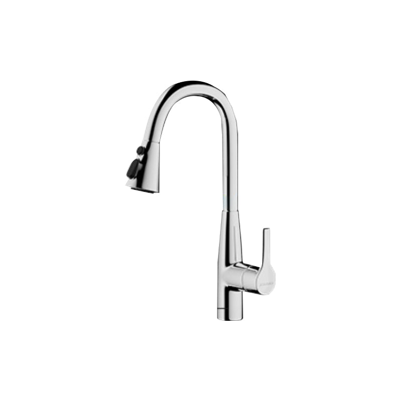 1 Hole Kitchen Faucet Metal High Arch Kitchen Sink Faucet with No Sensor Silver Pull Out Faucet Clearhalo 'Home Improvement' 'home_improvement' 'home_improvement_kitchen_faucets' 'Kitchen Faucets' 'Kitchen Remodel & Kitchen Fixtures' 'Kitchen Sinks & Faucet Components' 'kitchen_faucets' 7098802