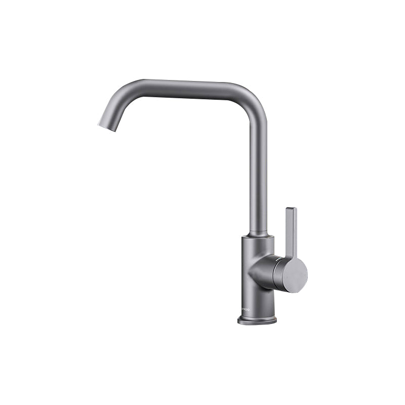1 Hole Kitchen Faucet Metal High Arch Kitchen Sink Faucet with No Sensor Silver/Gray Seven Character Faucet Clearhalo 'Home Improvement' 'home_improvement' 'home_improvement_kitchen_faucets' 'Kitchen Faucets' 'Kitchen Remodel & Kitchen Fixtures' 'Kitchen Sinks & Faucet Components' 'kitchen_faucets' 7098806
