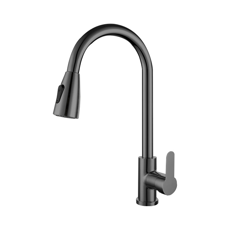 Kitchen Bar Faucet 304 Stainless Steel Swivel Spout with Pull Out Sprayer Grey Dual Mode Supply Lines Included Clearhalo 'Home Improvement' 'home_improvement' 'home_improvement_kitchen_faucets' 'Kitchen Faucets' 'Kitchen Remodel & Kitchen Fixtures' 'Kitchen Sinks & Faucet Components' 'kitchen_faucets' 7098841