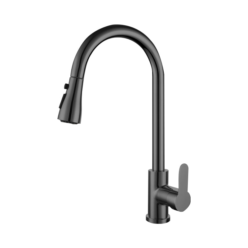 Kitchen Bar Faucet 304 Stainless Steel Swivel Spout with Pull Out Sprayer Grey Tri-Mode Supply Lines Included Clearhalo 'Home Improvement' 'home_improvement' 'home_improvement_kitchen_faucets' 'Kitchen Faucets' 'Kitchen Remodel & Kitchen Fixtures' 'Kitchen Sinks & Faucet Components' 'kitchen_faucets' 7098848
