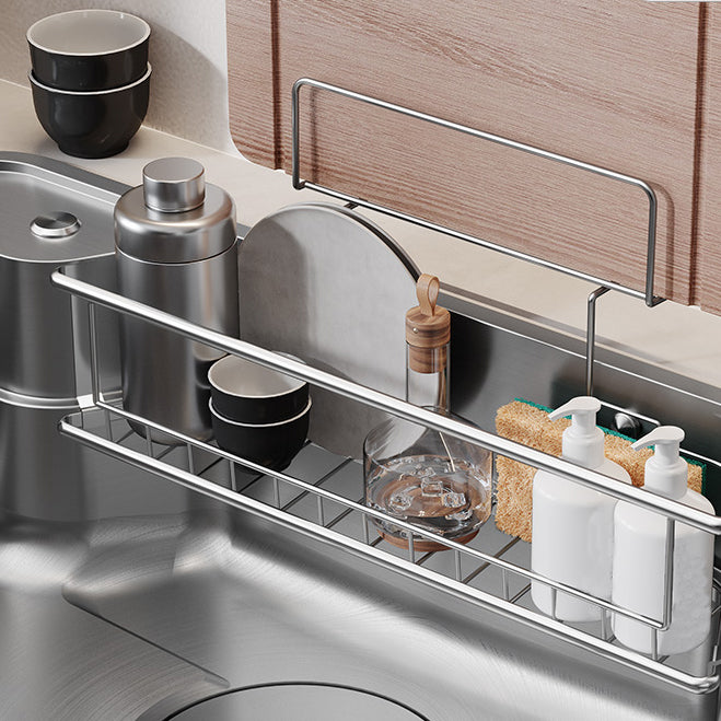 Contemporary Style Kitchen Sink Rectangle Shape Kitchen Sink with Single Bowl Clearhalo 'Home Improvement' 'home_improvement' 'home_improvement_kitchen_sinks' 'Kitchen Remodel & Kitchen Fixtures' 'Kitchen Sinks & Faucet Components' 'Kitchen Sinks' 'kitchen_sinks' 7098892