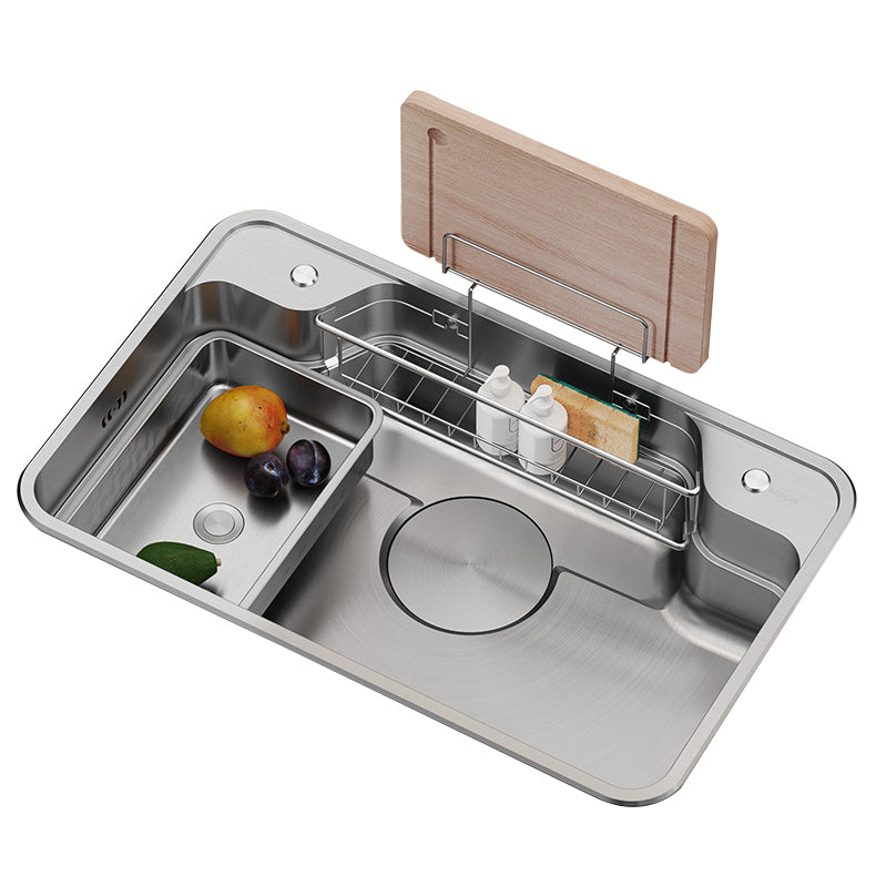 Contemporary Style Kitchen Sink Rectangle Shape Kitchen Sink with Single Bowl Clearhalo 'Home Improvement' 'home_improvement' 'home_improvement_kitchen_sinks' 'Kitchen Remodel & Kitchen Fixtures' 'Kitchen Sinks & Faucet Components' 'Kitchen Sinks' 'kitchen_sinks' 7098894