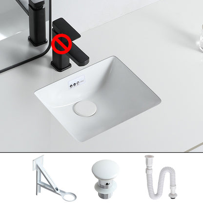 Traditional Undermount Bathroom Sink Porcelain with Overflow and Drain Assembly Basin Sink 14"L x 13"W x 6"H Sink Clearhalo 'Bathroom Remodel & Bathroom Fixtures' 'Bathroom Sinks & Faucet Components' 'Bathroom Sinks' 'bathroom_sink' 'Home Improvement' 'home_improvement' 'home_improvement_bathroom_sink' 7099072