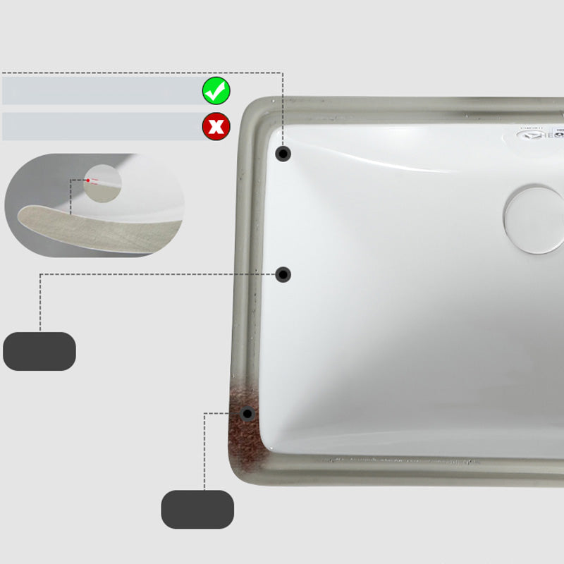 Traditional Undermount Bathroom Sink Porcelain with Overflow and Drain Assembly Basin Sink Clearhalo 'Bathroom Remodel & Bathroom Fixtures' 'Bathroom Sinks & Faucet Components' 'Bathroom Sinks' 'bathroom_sink' 'Home Improvement' 'home_improvement' 'home_improvement_bathroom_sink' 7099086