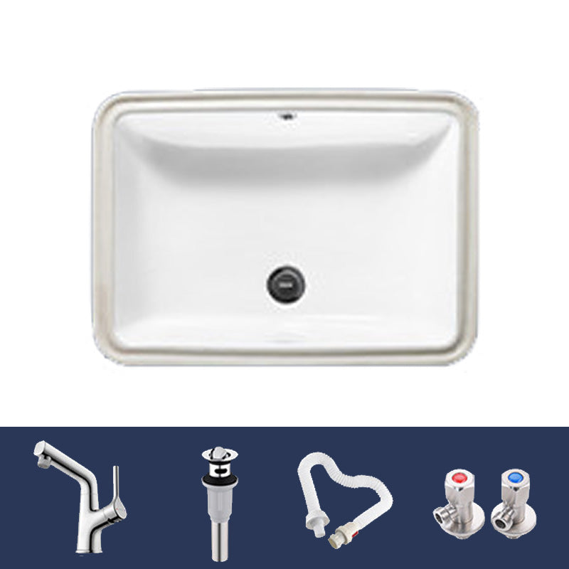 Classic Bathroom Sink Rectangular Vessel Bathroom Sink with Faucet 23"L x 17"W x 8"H Pulling Sink with Faucet Clearhalo 'Bathroom Remodel & Bathroom Fixtures' 'Bathroom Sinks & Faucet Components' 'Bathroom Sinks' 'bathroom_sink' 'Home Improvement' 'home_improvement' 'home_improvement_bathroom_sink' 7099117