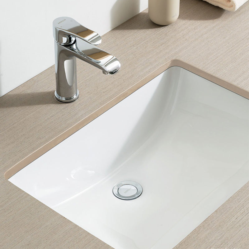 Classic Bathroom Sink Rectangular Vessel Bathroom Sink with Faucet Clearhalo 'Bathroom Remodel & Bathroom Fixtures' 'Bathroom Sinks & Faucet Components' 'Bathroom Sinks' 'bathroom_sink' 'Home Improvement' 'home_improvement' 'home_improvement_bathroom_sink' 7099120