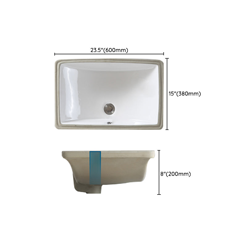 Traditional Undermount Bathroom Sink Porcelain with Pop-Up Drain Basin Clearhalo 'Bathroom Remodel & Bathroom Fixtures' 'Bathroom Sinks & Faucet Components' 'Bathroom Sinks' 'bathroom_sink' 'Home Improvement' 'home_improvement' 'home_improvement_bathroom_sink' 7099163