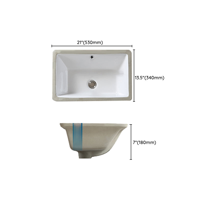 Traditional Undermount Bathroom Sink Porcelain with Pop-Up Drain Basin Clearhalo 'Bathroom Remodel & Bathroom Fixtures' 'Bathroom Sinks & Faucet Components' 'Bathroom Sinks' 'bathroom_sink' 'Home Improvement' 'home_improvement' 'home_improvement_bathroom_sink' 7099165