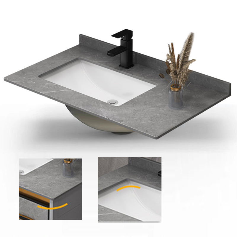 Single Sink Bathroom Vanity Rectangle Grey Wall Mount Bath Vanity Set with Mirror Clearhalo 'Bathroom Remodel & Bathroom Fixtures' 'Bathroom Vanities' 'bathroom_vanities' 'Home Improvement' 'home_improvement' 'home_improvement_bathroom_vanities' 7099220