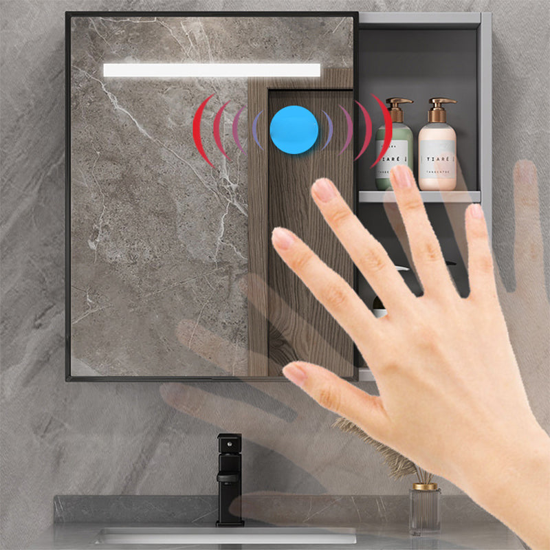 Single Sink Bathroom Vanity Rectangle Grey Wall Mount Bath Vanity Set with Mirror Clearhalo 'Bathroom Remodel & Bathroom Fixtures' 'Bathroom Vanities' 'bathroom_vanities' 'Home Improvement' 'home_improvement' 'home_improvement_bathroom_vanities' 7099225