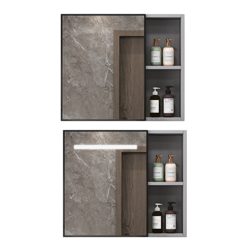 Single Sink Bathroom Vanity Rectangle Grey Wall Mount Bath Vanity Set with Mirror Clearhalo 'Bathroom Remodel & Bathroom Fixtures' 'Bathroom Vanities' 'bathroom_vanities' 'Home Improvement' 'home_improvement' 'home_improvement_bathroom_vanities' 7099228