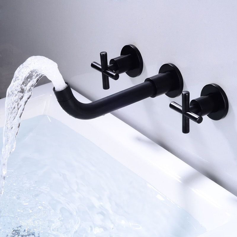 Modern Wall Mounted Faucet Bathroom Rotate Handle Bathtub Faucet Clearhalo 'Bathroom Remodel & Bathroom Fixtures' 'Bathtub Faucets' 'bathtub_faucets' 'Home Improvement' 'home_improvement' 'home_improvement_bathtub_faucets' 7099245