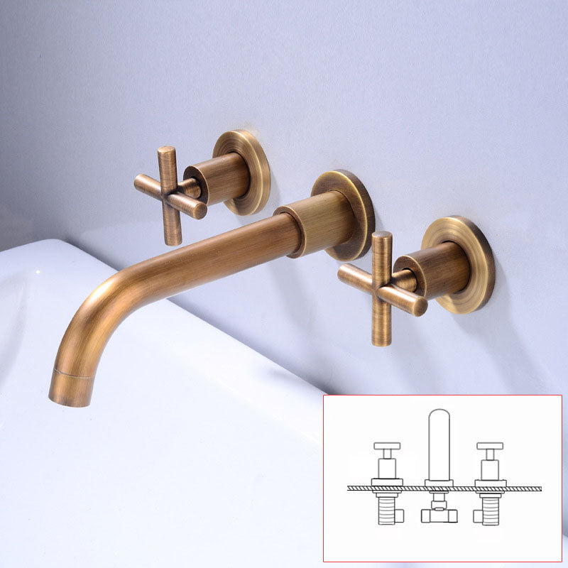 Modern Wall Mounted Faucet Bathroom Rotate Handle Bathtub Faucet Brass Fission Clearhalo 'Bathroom Remodel & Bathroom Fixtures' 'Bathtub Faucets' 'bathtub_faucets' 'Home Improvement' 'home_improvement' 'home_improvement_bathtub_faucets' 7099259