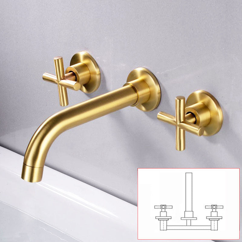 Modern Wall Mounted Faucet Bathroom Rotate Handle Bathtub Faucet Rose Gold Joined Clearhalo 'Bathroom Remodel & Bathroom Fixtures' 'Bathtub Faucets' 'bathtub_faucets' 'Home Improvement' 'home_improvement' 'home_improvement_bathtub_faucets' 7099261