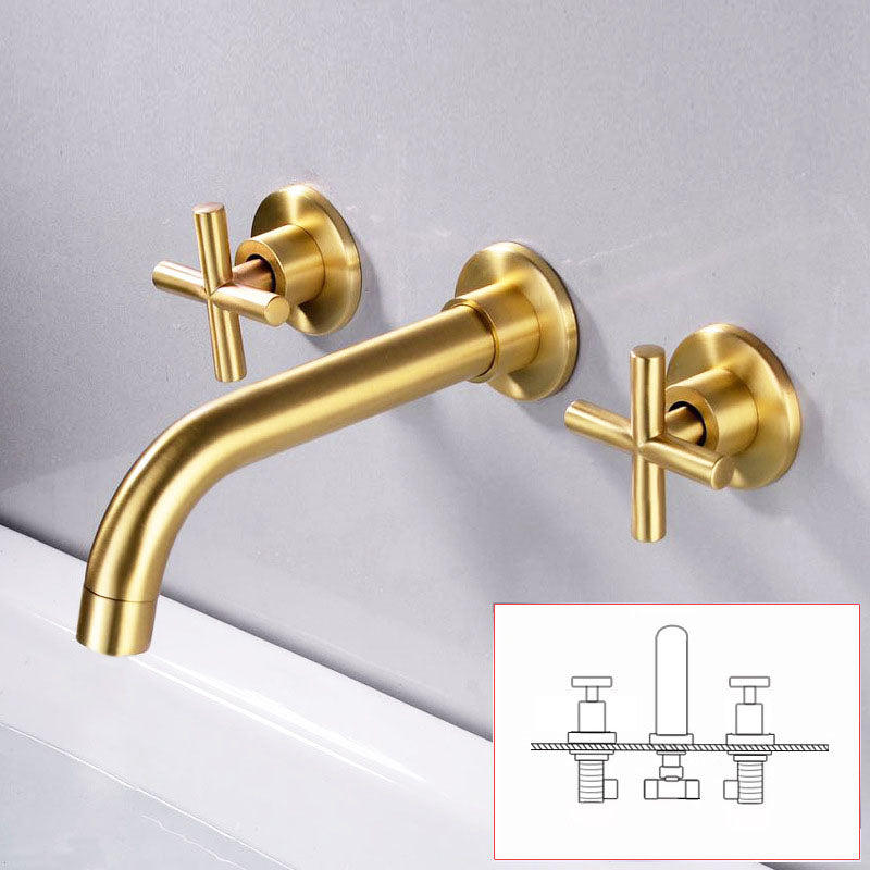 Modern Wall Mounted Faucet Bathroom Rotate Handle Bathtub Faucet Rose Gold Fission Clearhalo 'Bathroom Remodel & Bathroom Fixtures' 'Bathtub Faucets' 'bathtub_faucets' 'Home Improvement' 'home_improvement' 'home_improvement_bathtub_faucets' 7099262