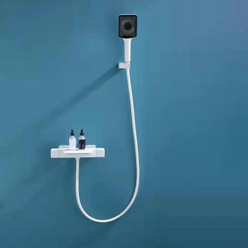 Modern Wall Mounted Faucet Handheld Shower Head Waterfall Faucet White Clearhalo 'Bathroom Remodel & Bathroom Fixtures' 'Bathtub Faucets' 'bathtub_faucets' 'Home Improvement' 'home_improvement' 'home_improvement_bathtub_faucets' 7099282