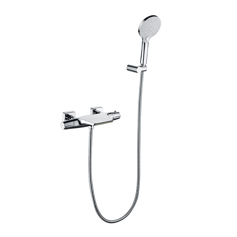 Modern Wall Mounted Faucet Handheld Shower Head Waterfall Faucet Chrome Clearhalo 'Bathroom Remodel & Bathroom Fixtures' 'Bathtub Faucets' 'bathtub_faucets' 'Home Improvement' 'home_improvement' 'home_improvement_bathtub_faucets' 7099284