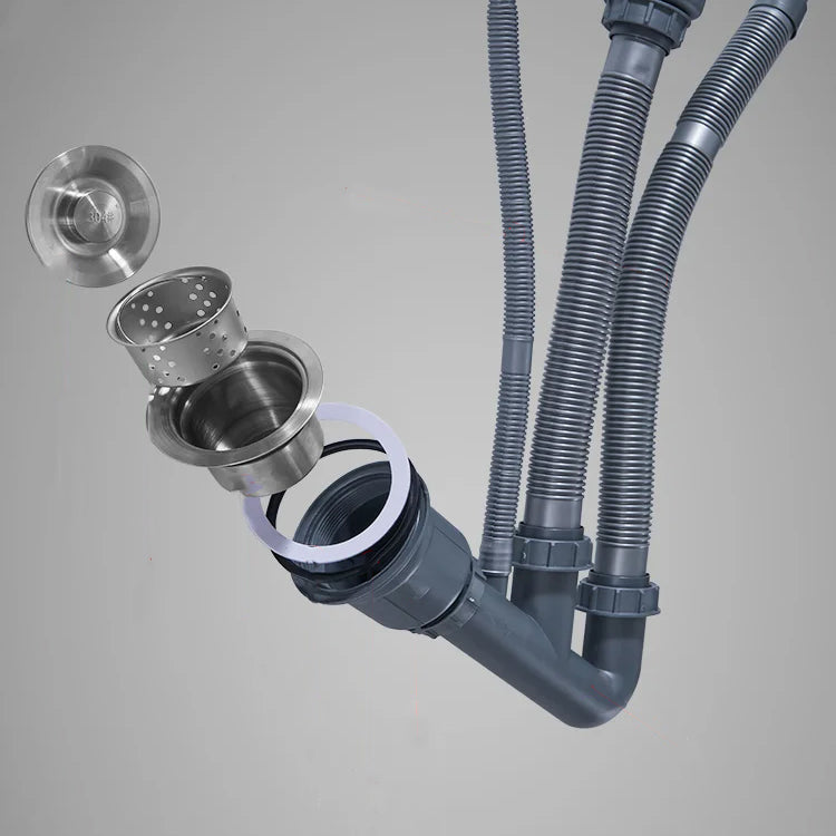 Modern Style Kitchen Sink Drop-In Stainless Steel Kitchen Double Sink Clearhalo 'Home Improvement' 'home_improvement' 'home_improvement_kitchen_sinks' 'Kitchen Remodel & Kitchen Fixtures' 'Kitchen Sinks & Faucet Components' 'Kitchen Sinks' 'kitchen_sinks' 7099430