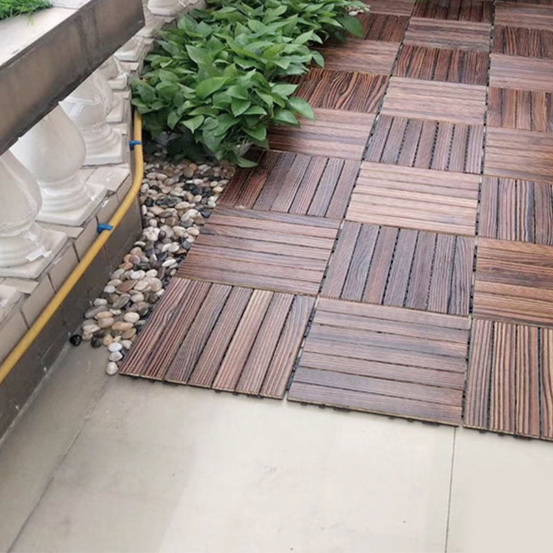 Farmhouse Square Tile Flooring Brown Pine Wood for Patio Garden Clearhalo 'Flooring 'Hardwood Flooring' 'hardwood_flooring' 'Home Improvement' 'home_improvement' 'home_improvement_hardwood_flooring' Walls and Ceiling' 7099570