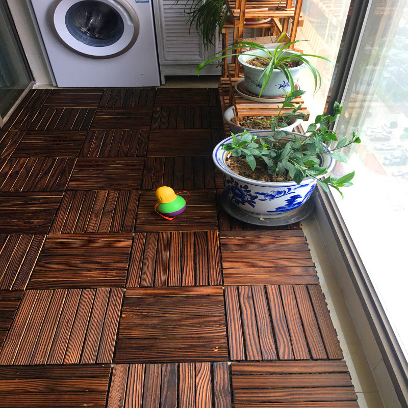 Farmhouse Square Tile Flooring Brown Pine Wood for Patio Garden Clearhalo 'Flooring 'Hardwood Flooring' 'hardwood_flooring' 'Home Improvement' 'home_improvement' 'home_improvement_hardwood_flooring' Walls and Ceiling' 7099572