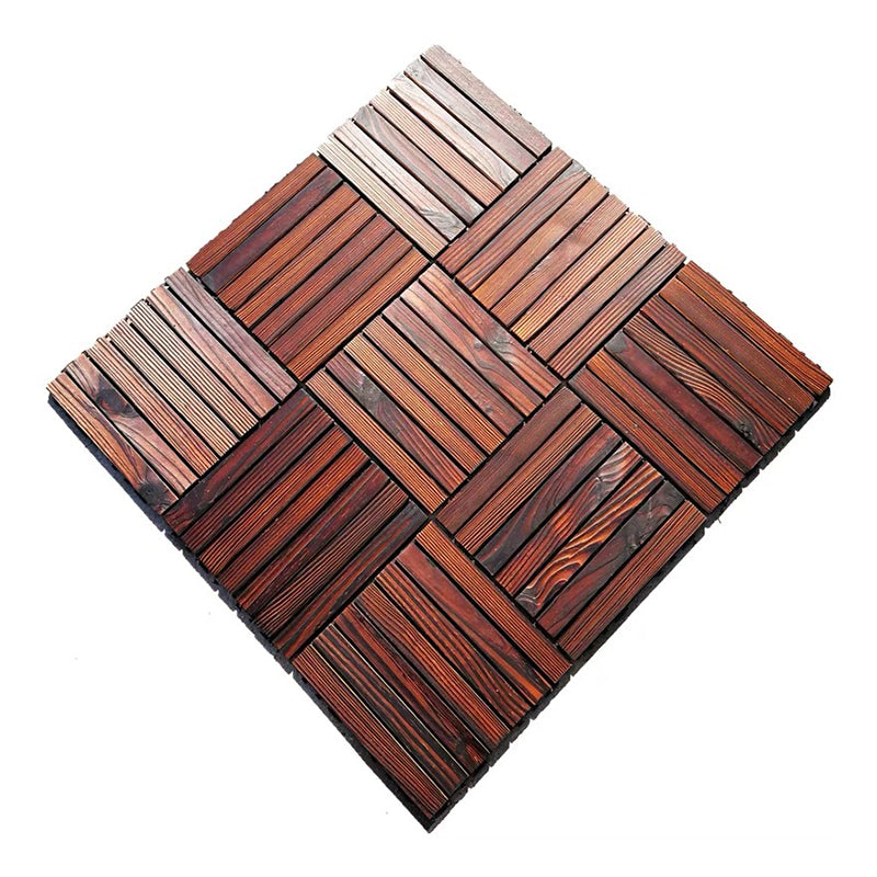 Farmhouse Square Tile Flooring Brown Pine Wood for Patio Garden Clearhalo 'Flooring 'Hardwood Flooring' 'hardwood_flooring' 'Home Improvement' 'home_improvement' 'home_improvement_hardwood_flooring' Walls and Ceiling' 7099574