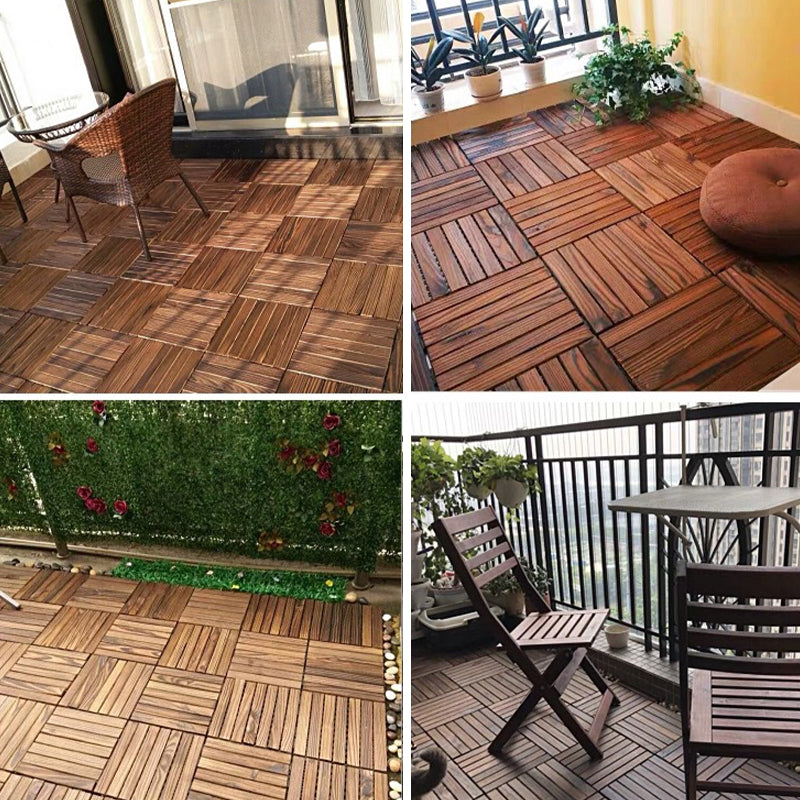 Farmhouse Square Tile Flooring Brown Pine Wood for Patio Garden Clearhalo 'Flooring 'Hardwood Flooring' 'hardwood_flooring' 'Home Improvement' 'home_improvement' 'home_improvement_hardwood_flooring' Walls and Ceiling' 7099579