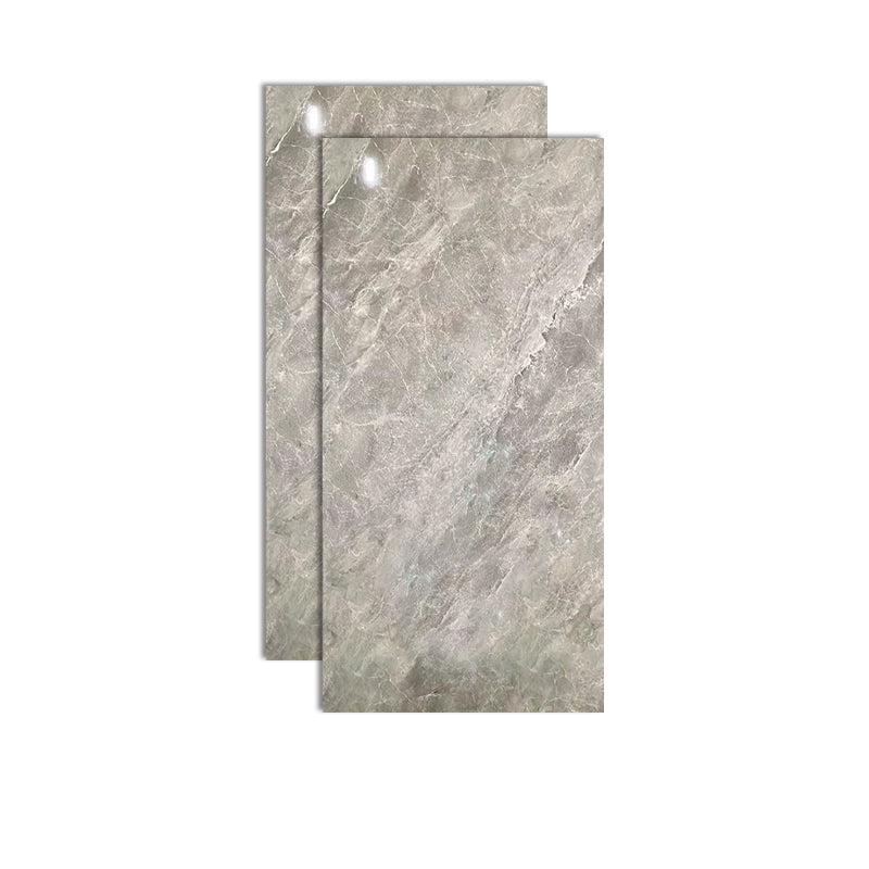 Home Indoor Floor Wall Tile Polished Marble Print Rectangle Ceramic Floor Tile Silver Gray Clearhalo 'Floor Tiles & Wall Tiles' 'floor_tiles_wall_tiles' 'Flooring 'Home Improvement' 'home_improvement' 'home_improvement_floor_tiles_wall_tiles' Walls and Ceiling' 7099827
