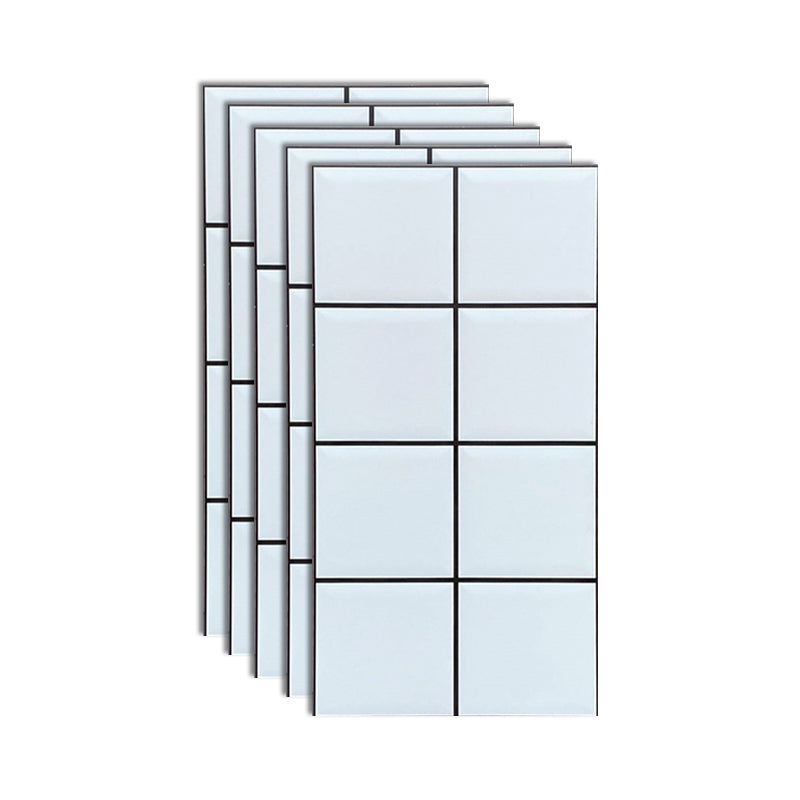 Porcelain Peel and Stick Wall Tile Rectangular Field Tile Wallpaper Black White Clearhalo 'Flooring 'Home Improvement' 'home_improvement' 'home_improvement_peel_stick_blacksplash' 'Peel & Stick Backsplash Tile' 'peel_stick_blacksplash' 'Walls & Ceilings' Walls and Ceiling' 7099845