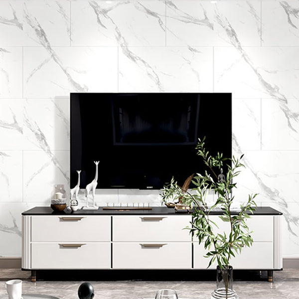 Plastic Peel and Stick Wall Tile Rectangular Waterproof Peel and Stick Wall Tile White 1'4" x 2'7" 50-Piece Set Clearhalo 'Flooring 'Home Improvement' 'home_improvement' 'home_improvement_peel_stick_blacksplash' 'Peel & Stick Backsplash Tile' 'peel_stick_blacksplash' 'Walls & Ceilings' Walls and Ceiling' 7099958