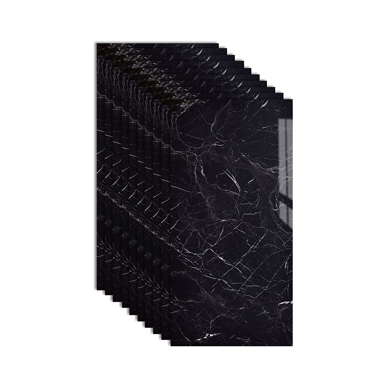 Plastic Peel and Stick Wall Tile Rectangular Waterproof Peel and Stick Wall Tile Black 1'4" x 2'7" Clearhalo 'Flooring 'Home Improvement' 'home_improvement' 'home_improvement_peel_stick_blacksplash' 'Peel & Stick Backsplash Tile' 'peel_stick_blacksplash' 'Walls & Ceilings' Walls and Ceiling' 7099968