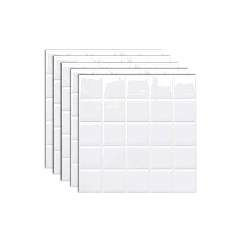 Mosaic Tile Wallpaper Plastic Grid Peel and Stick Backsplash Wall Tile White Clearhalo 'Flooring 'Home Improvement' 'home_improvement' 'home_improvement_peel_stick_blacksplash' 'Peel & Stick Backsplash Tile' 'peel_stick_blacksplash' 'Walls & Ceilings' Walls and Ceiling' 7099984
