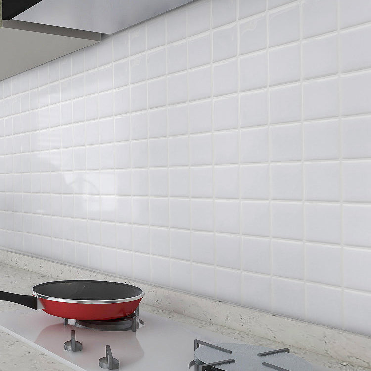 Mosaic Tile Wallpaper Plastic Grid Peel and Stick Backsplash Wall Tile White 50-Piece Set Clearhalo 'Flooring 'Home Improvement' 'home_improvement' 'home_improvement_peel_stick_blacksplash' 'Peel & Stick Backsplash Tile' 'peel_stick_blacksplash' 'Walls & Ceilings' Walls and Ceiling' 7099986