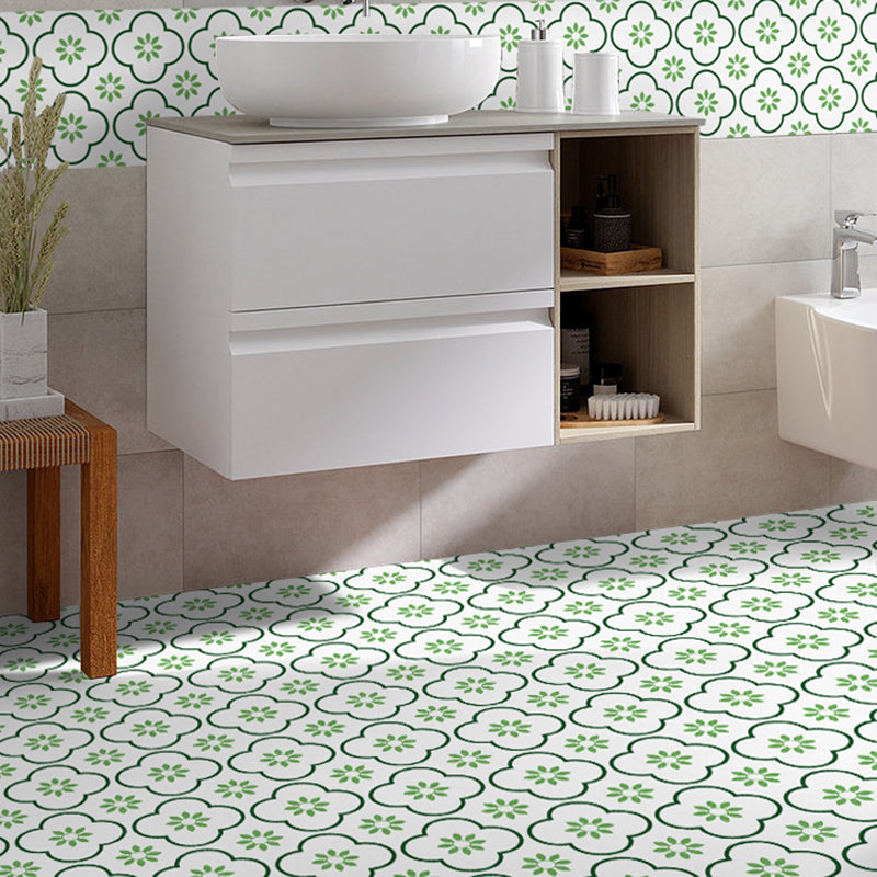 Square Peel and Stick Backsplash Plastic Single Tile Wallpaper with Slip Resistant Green Clearhalo 'Flooring 'Home Improvement' 'home_improvement' 'home_improvement_peel_stick_blacksplash' 'Peel & Stick Backsplash Tile' 'peel_stick_blacksplash' 'Walls & Ceilings' Walls and Ceiling' 7099991