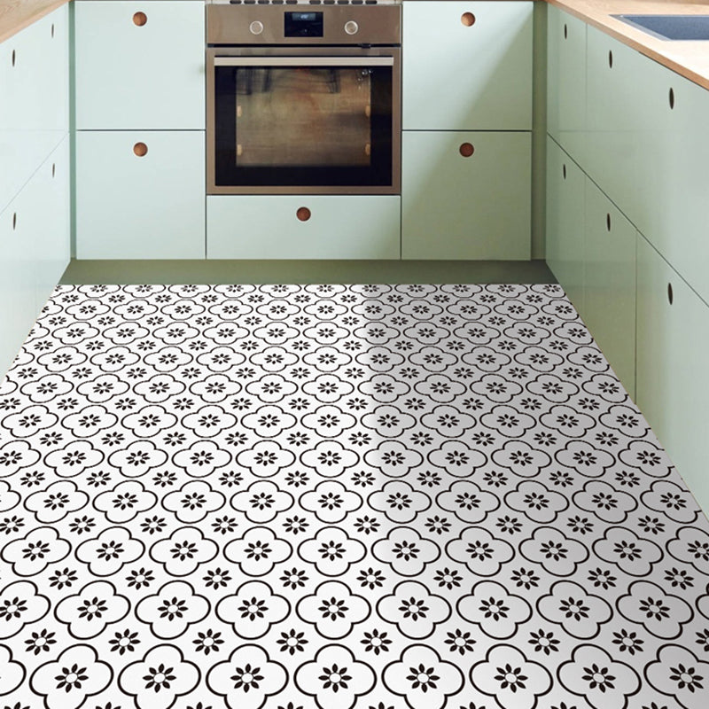 Square Peel and Stick Backsplash Plastic Single Tile Wallpaper with Slip Resistant Black White Clearhalo 'Flooring 'Home Improvement' 'home_improvement' 'home_improvement_peel_stick_blacksplash' 'Peel & Stick Backsplash Tile' 'peel_stick_blacksplash' 'Walls & Ceilings' Walls and Ceiling' 7099992