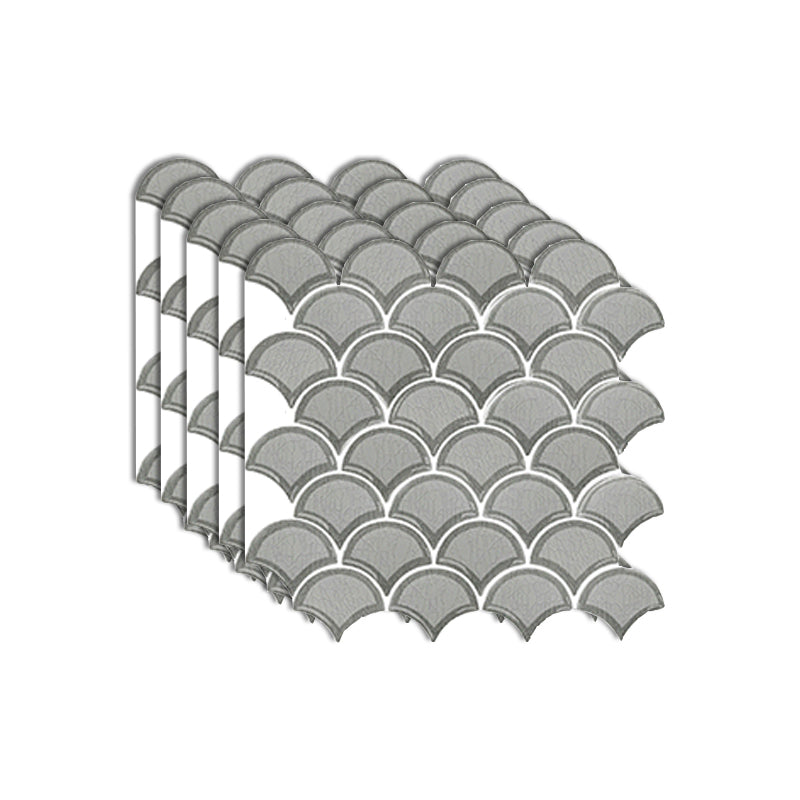 Fish Scale Peel & Stick Field Tile Square Plastic Peel & Stick Mosaic Tile Grey Clearhalo 'Flooring 'Home Improvement' 'home_improvement' 'home_improvement_peel_stick_blacksplash' 'Peel & Stick Backsplash Tile' 'peel_stick_blacksplash' 'Walls & Ceilings' Walls and Ceiling' 7100003