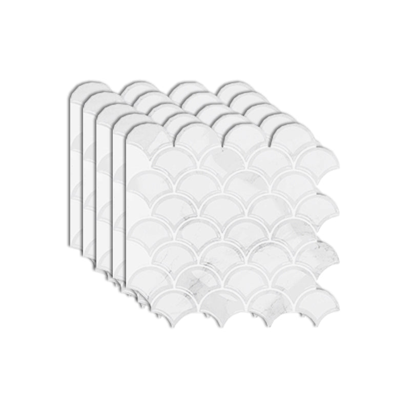 Fish Scale Peel & Stick Field Tile Square Plastic Peel & Stick Mosaic Tile White Clearhalo 'Flooring 'Home Improvement' 'home_improvement' 'home_improvement_peel_stick_blacksplash' 'Peel & Stick Backsplash Tile' 'peel_stick_blacksplash' 'Walls & Ceilings' Walls and Ceiling' 7100004