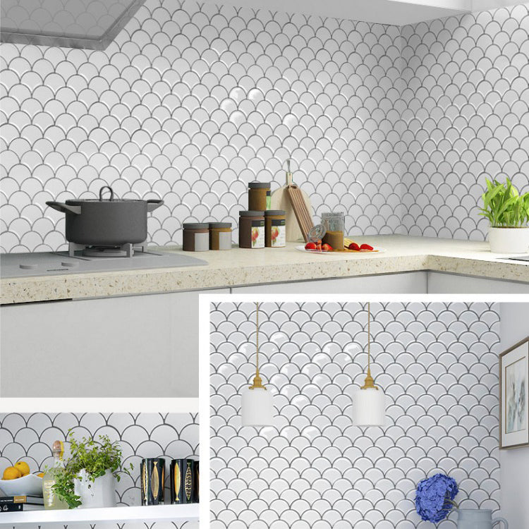 Fish Scale Peel & Stick Field Tile Square Plastic Peel & Stick Mosaic Tile Clearhalo 'Flooring 'Home Improvement' 'home_improvement' 'home_improvement_peel_stick_blacksplash' 'Peel & Stick Backsplash Tile' 'peel_stick_blacksplash' 'Walls & Ceilings' Walls and Ceiling' 7100011