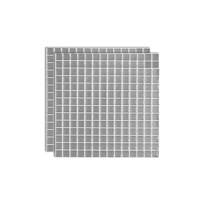 Square Peel & Stick Mosaic Tile Plastic Grid Peel & Stick Mosaic Tile Grey Clearhalo 'Flooring 'Home Improvement' 'home_improvement' 'home_improvement_peel_stick_blacksplash' 'Peel & Stick Backsplash Tile' 'peel_stick_blacksplash' 'Walls & Ceilings' Walls and Ceiling' 7100017