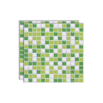 Square Peel & Stick Mosaic Tile Plastic Grid Peel & Stick Mosaic Tile Green Clearhalo 'Flooring 'Home Improvement' 'home_improvement' 'home_improvement_peel_stick_blacksplash' 'Peel & Stick Backsplash Tile' 'peel_stick_blacksplash' 'Walls & Ceilings' Walls and Ceiling' 7100021
