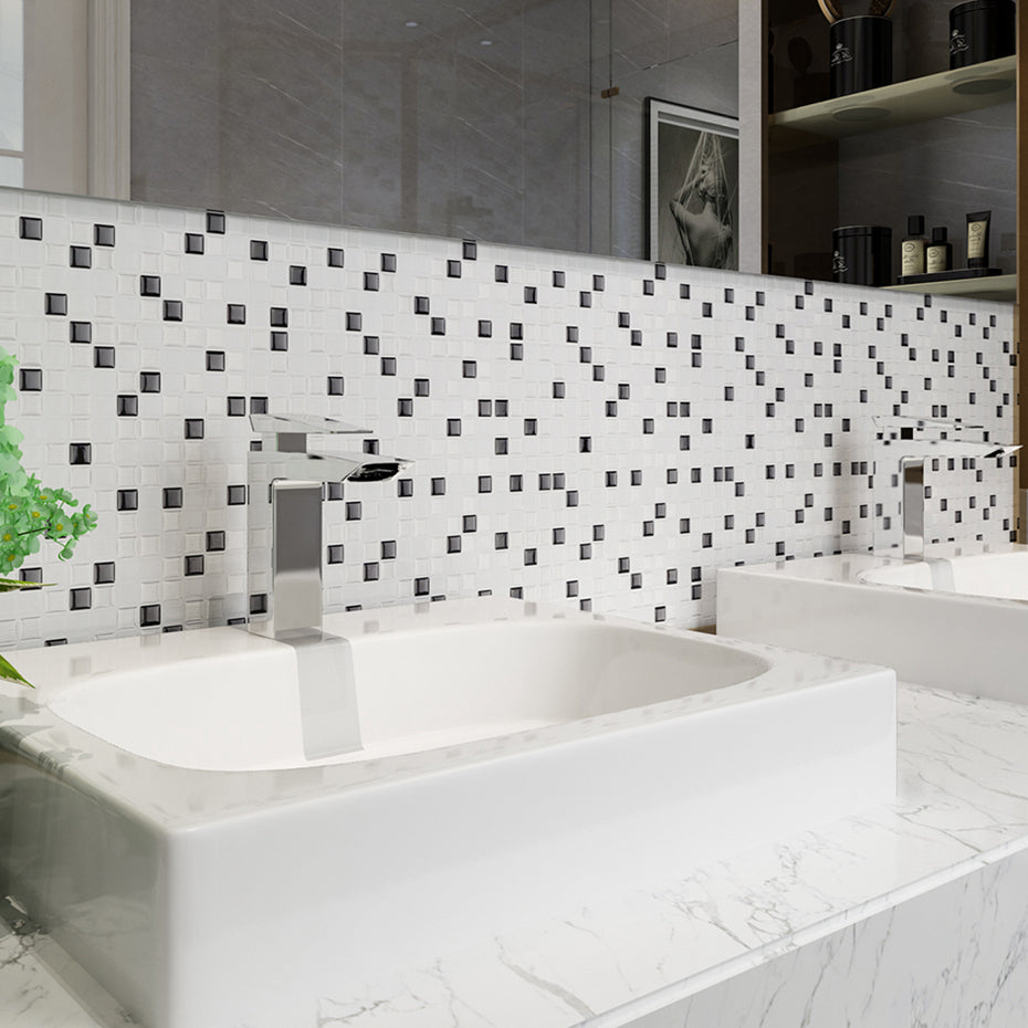 Square Peel & Stick Mosaic Tile Plastic Grid Peel & Stick Mosaic Tile Clearhalo 'Flooring 'Home Improvement' 'home_improvement' 'home_improvement_peel_stick_blacksplash' 'Peel & Stick Backsplash Tile' 'peel_stick_blacksplash' 'Walls & Ceilings' Walls and Ceiling' 7100022