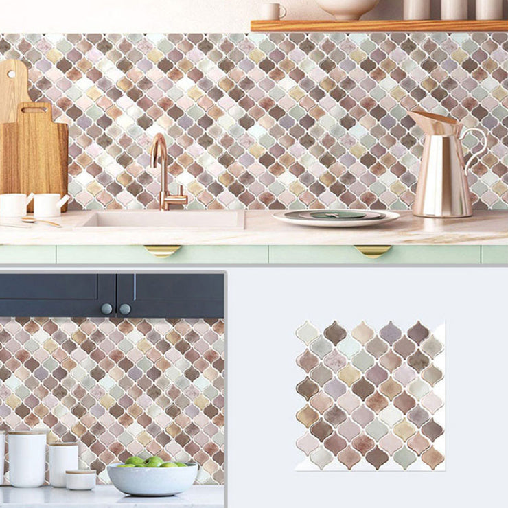 Square Peel & Stick Mosaic Tile Plastic Grid Peel & Stick Mosaic