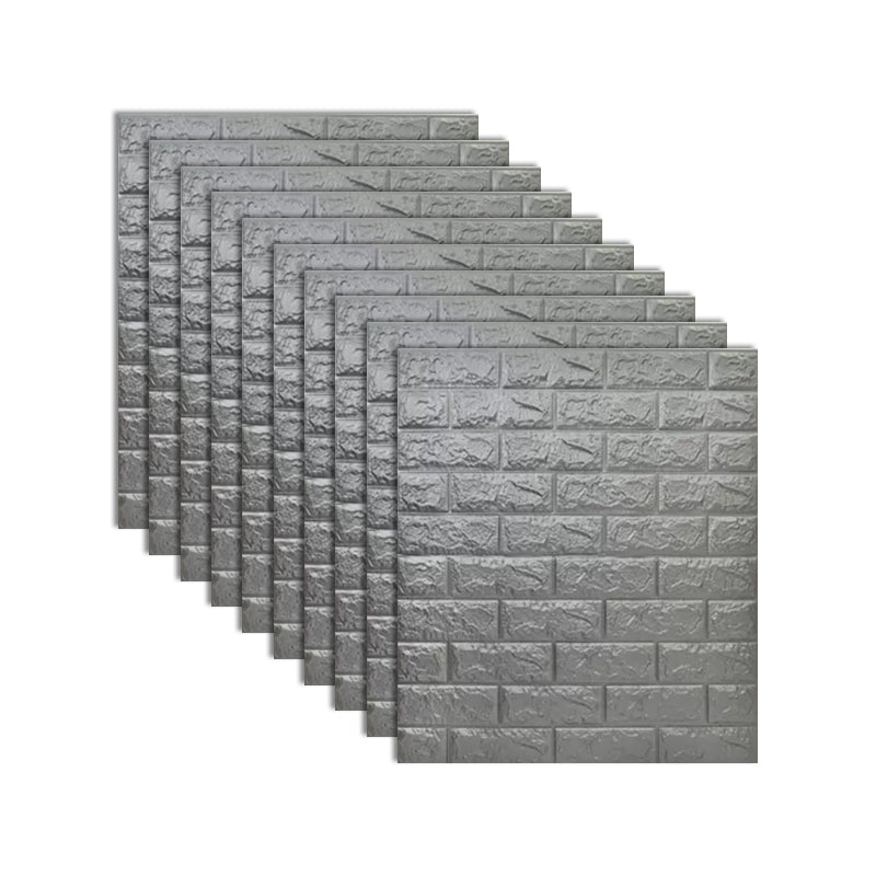 Industrial 3D Brick Wall Plank Bathroom Living Room Wall Panels Set of 10 Grey Textured Clearhalo 'Flooring 'Home Improvement' 'home_improvement' 'home_improvement_wall_paneling' 'Wall Paneling' 'wall_paneling' 'Walls & Ceilings' Walls and Ceiling' 7100045