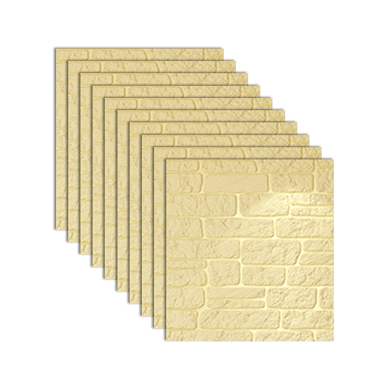 Industrial 3D Brick Wall Plank Bathroom Living Room Wall Panels Set of 10 Beige Textured Clearhalo 'Flooring 'Home Improvement' 'home_improvement' 'home_improvement_wall_paneling' 'Wall Paneling' 'wall_paneling' 'Walls & Ceilings' Walls and Ceiling' 7100048