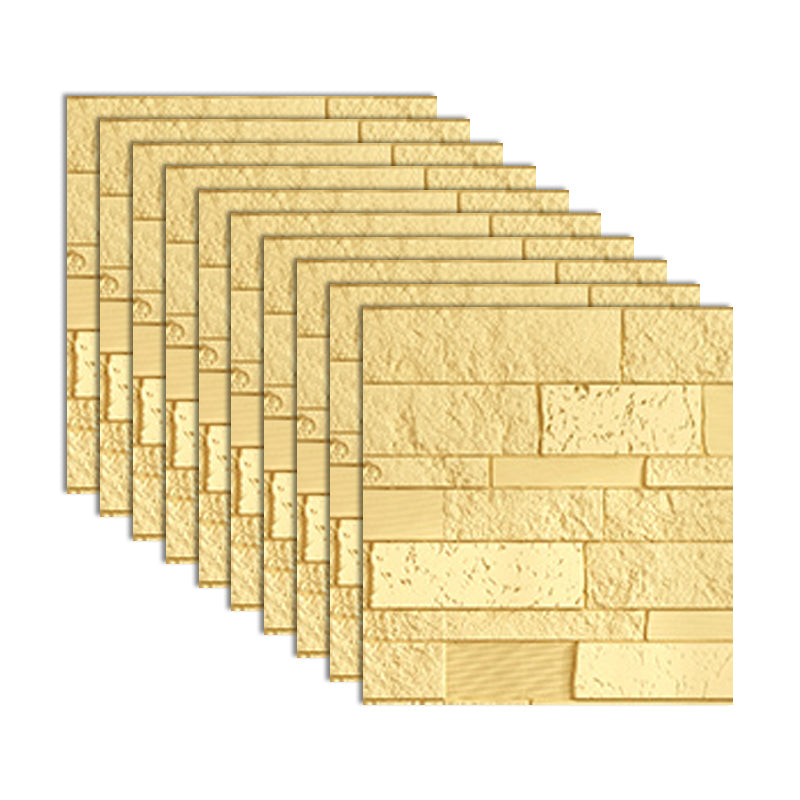 Industrial 3D Brick Wall Plank Bathroom Living Room Wall Panels Set of 10 Beige 3D Embossed Clearhalo 'Flooring 'Home Improvement' 'home_improvement' 'home_improvement_wall_paneling' 'Wall Paneling' 'wall_paneling' 'Walls & Ceilings' Walls and Ceiling' 7100064