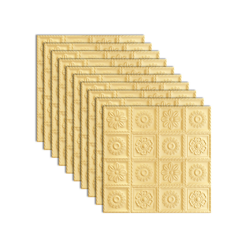 Industrial 3D Print Wall Plank Bathroom Living Room Wall Panels Set of 10 Beige 3D Embossed Clearhalo 'Flooring 'Home Improvement' 'home_improvement' 'home_improvement_wall_paneling' 'Wall Paneling' 'wall_paneling' 'Walls & Ceilings' Walls and Ceiling' 7100075