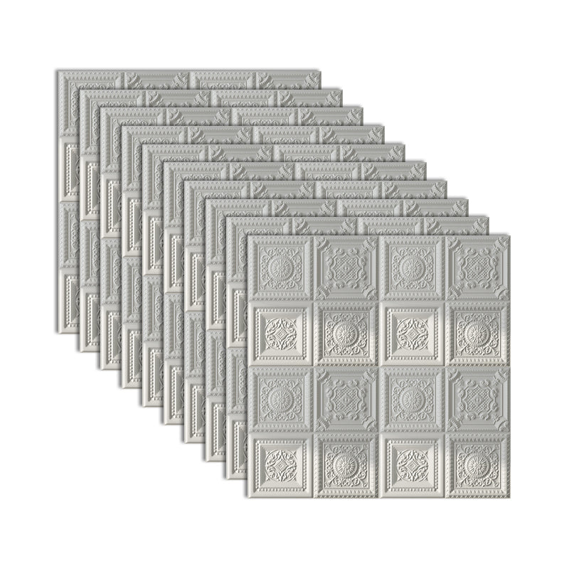 Industrial 3D Print Wall Plank Bathroom Living Room Wall Panels Set of 10 White Textured Clearhalo 'Flooring 'Home Improvement' 'home_improvement' 'home_improvement_wall_paneling' 'Wall Paneling' 'wall_paneling' 'Walls & Ceilings' Walls and Ceiling' 7100086